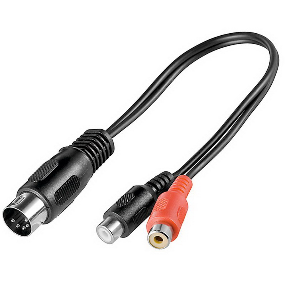 Kabel mit DIN-Lautsprecher-Stecker und Schalter, schwarz