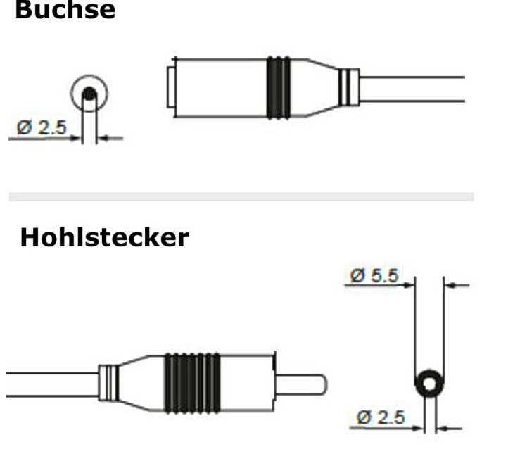 DC-Verlängerungsleitung 5,5 x 2,5 mm Stecker auf 7,4 x 5,0 mm Stecker- Adapter-Verlängerungskabel